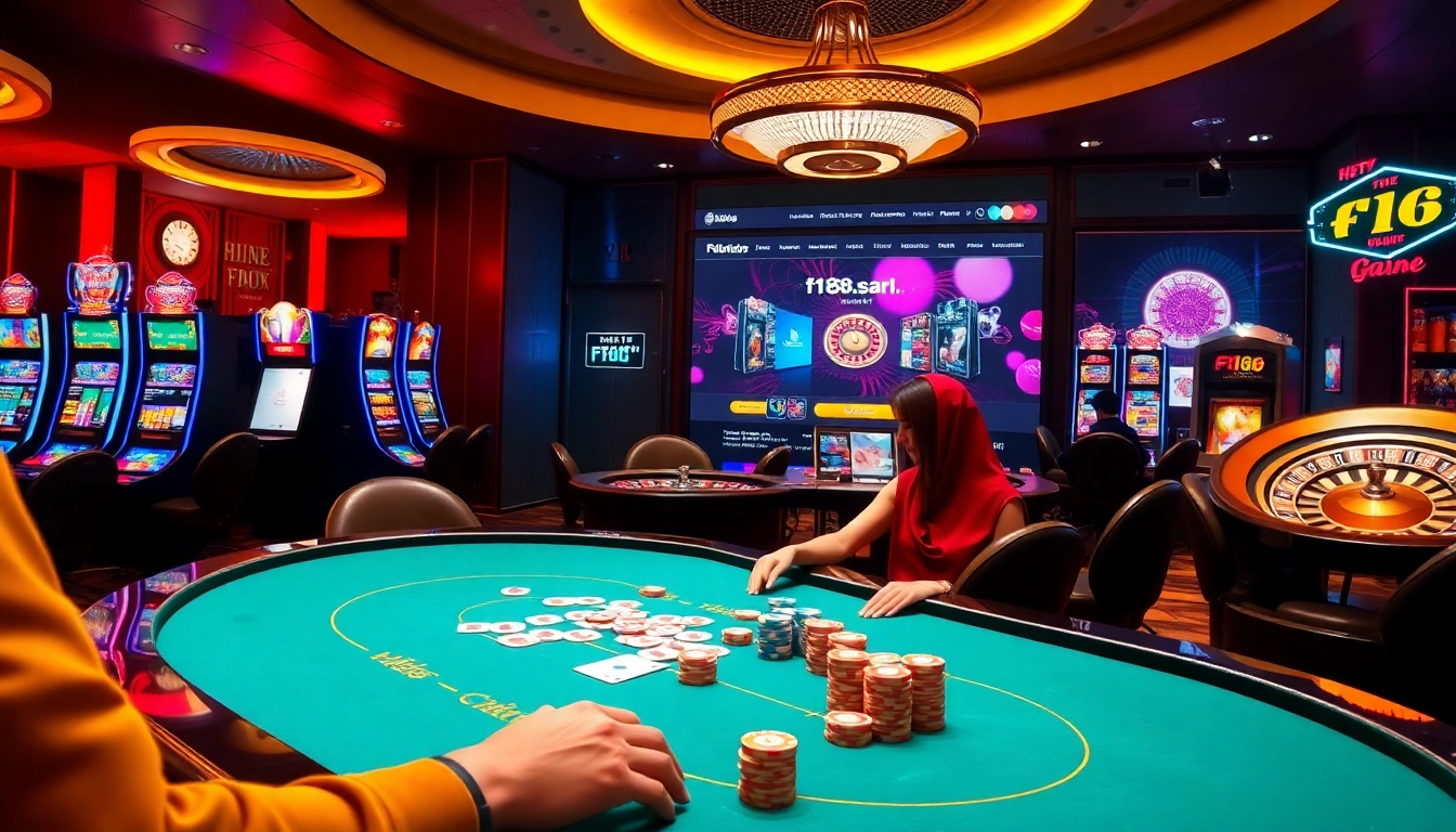 Engage in high-stakes poker at https://f168.sarl/ amidst a glittering casino atmosphere.